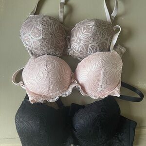 34A push up bras. Set of three